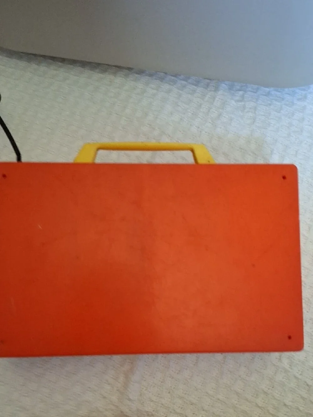 Fisher-Price Vintage Music Toy with Yellow Handle and Red Dial